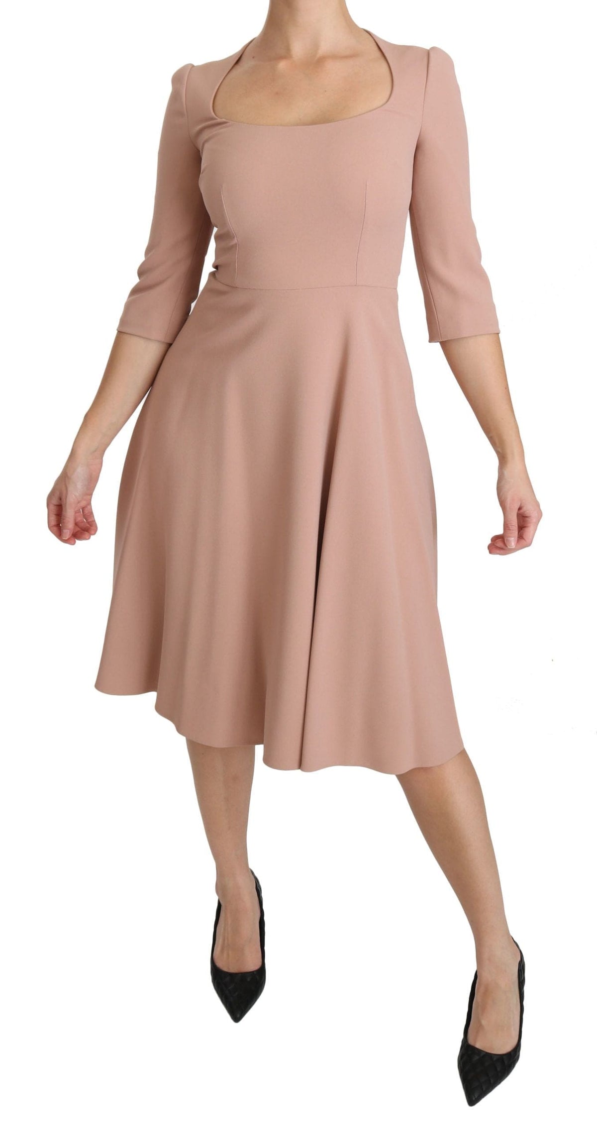 Robe trapèze rose clair élégante Dolce &amp; Gabbana longueur genou