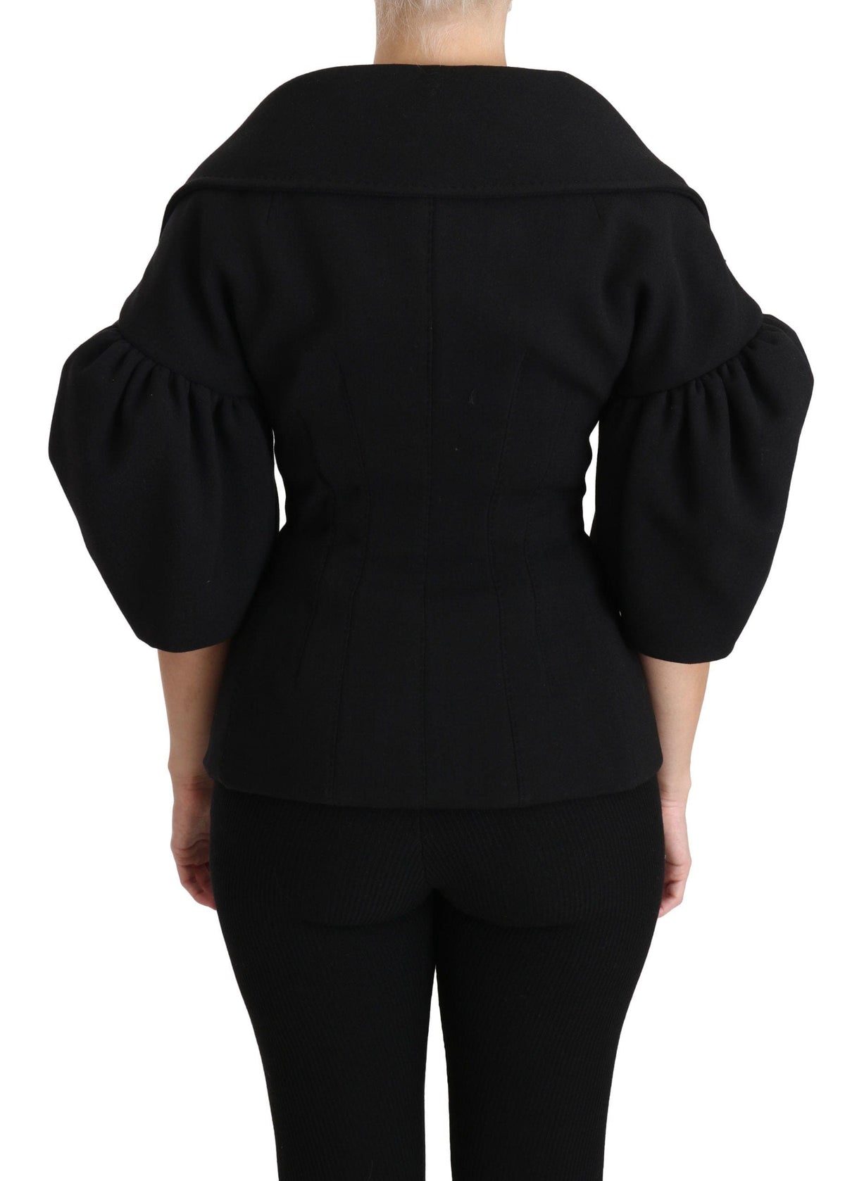 Manteau élégant en laine vierge noire Dolce &amp; Gabbana