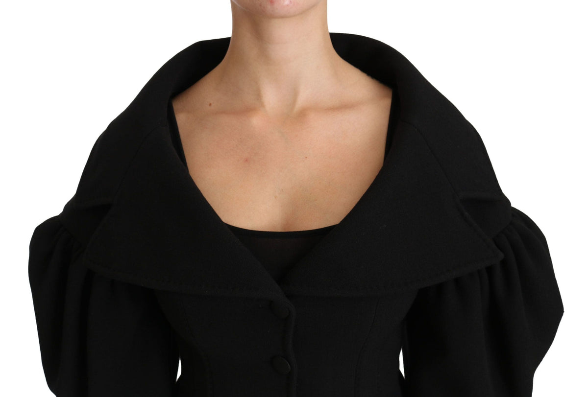 Manteau élégant en laine vierge noire Dolce &amp; Gabbana