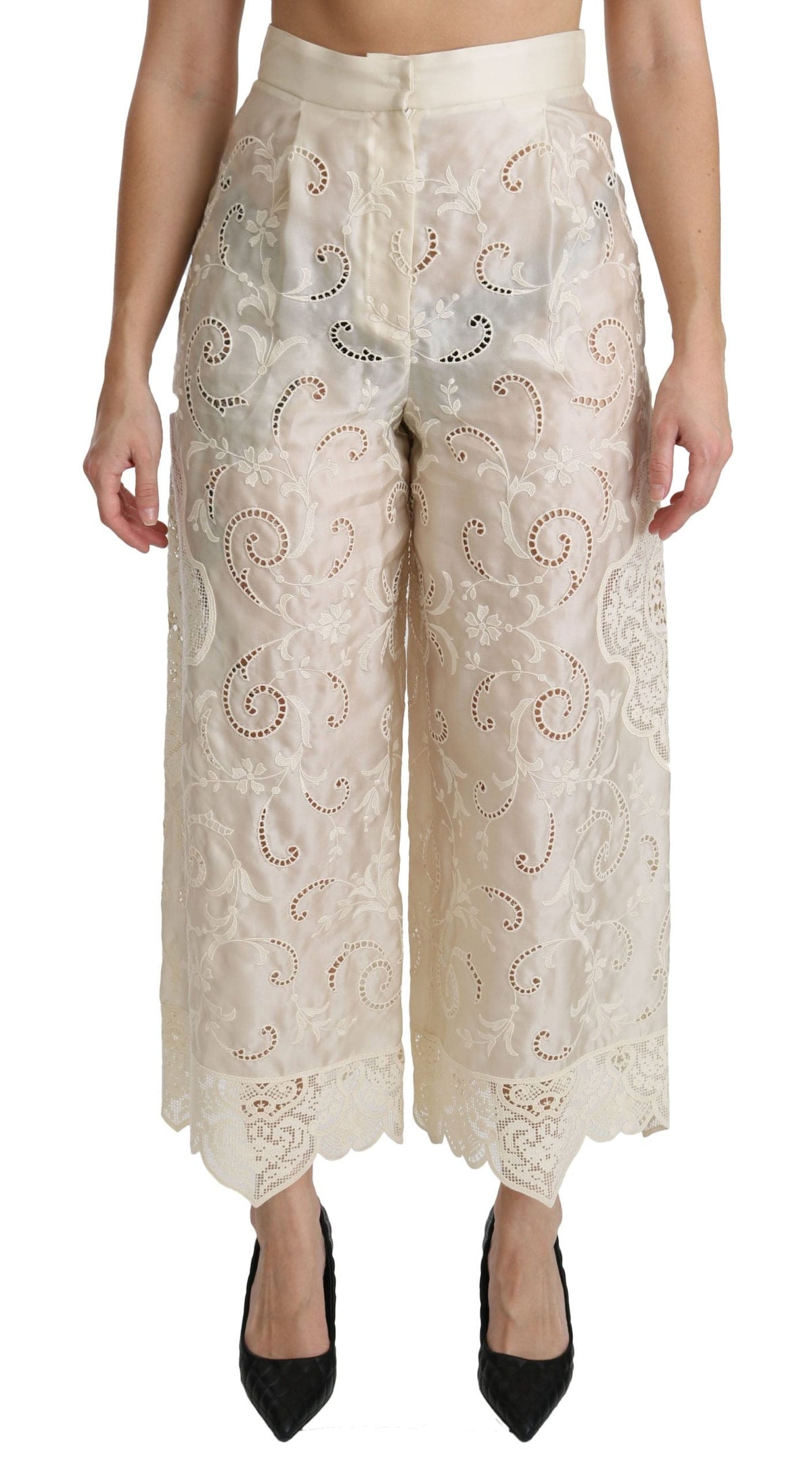 Pantalon Palazzo court taille haute élégant Dolce &amp; Gabbana