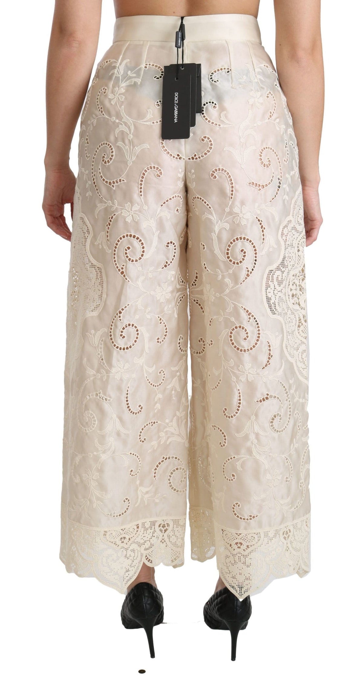 Pantalon Palazzo court taille haute élégant Dolce &amp; Gabbana