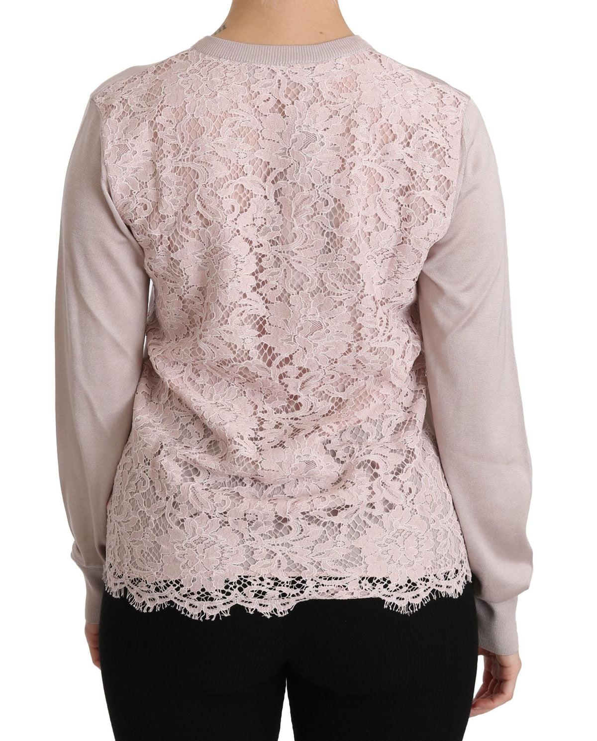 Cardigan ras du cou rose en soie mélangée Dolce &amp; Gabbana