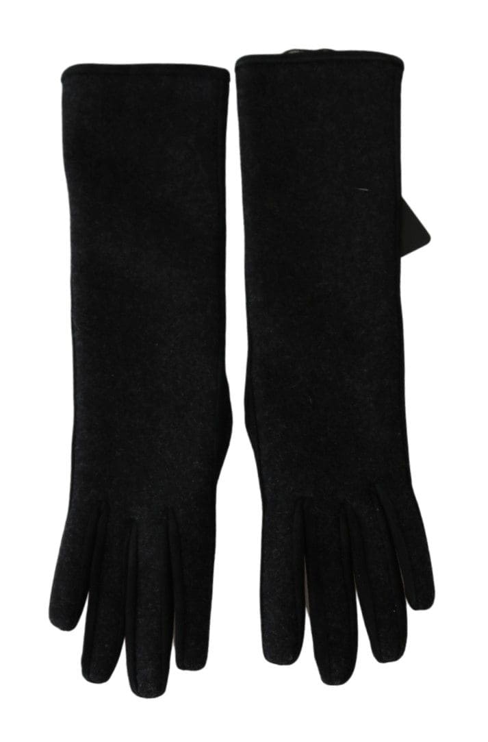 Gants mi-longs élégants en laine Dolce &amp; Gabbana en noir