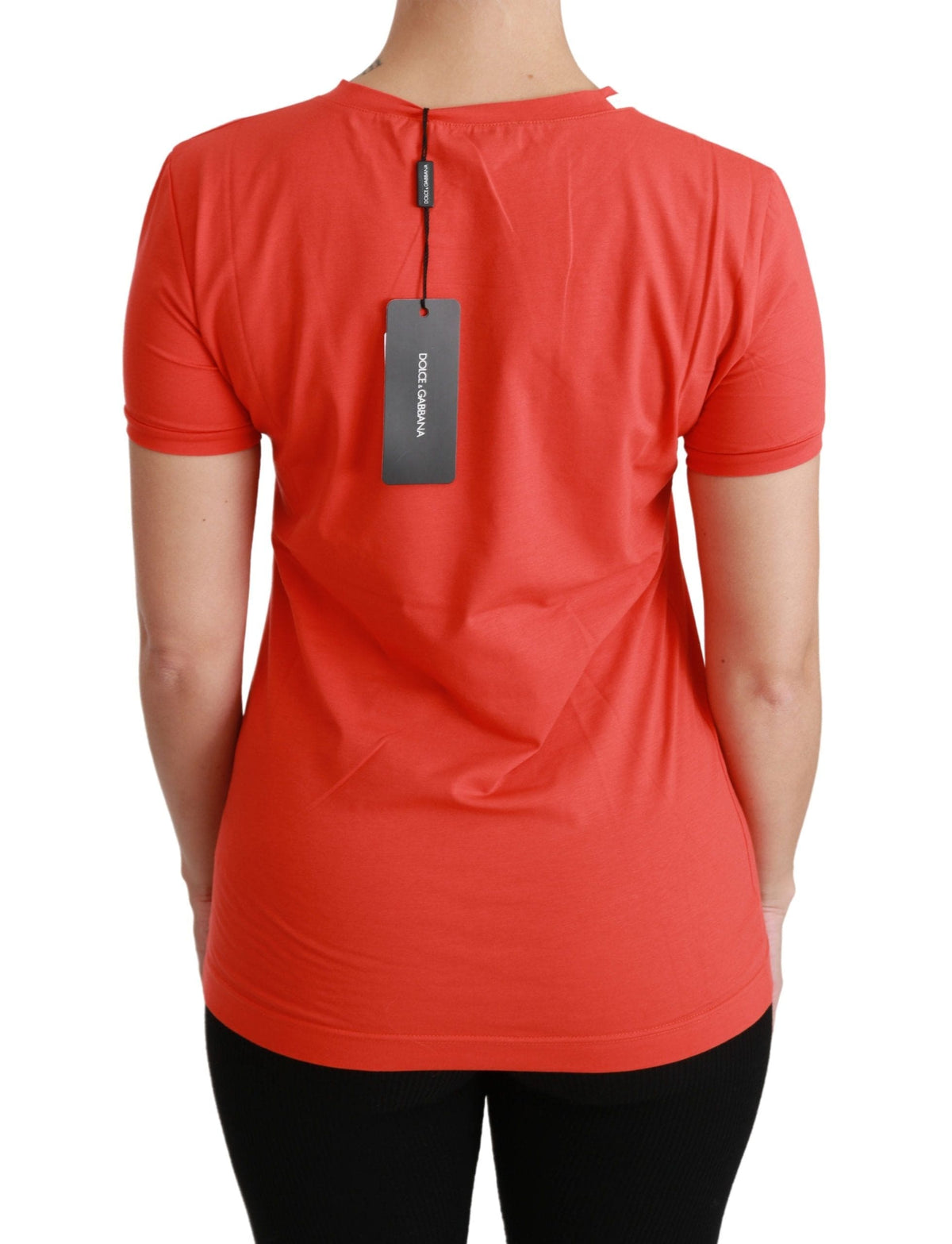 Camiseta elegante de manga corta con cuello redondo en rojo de Dolce &amp; Gabbana