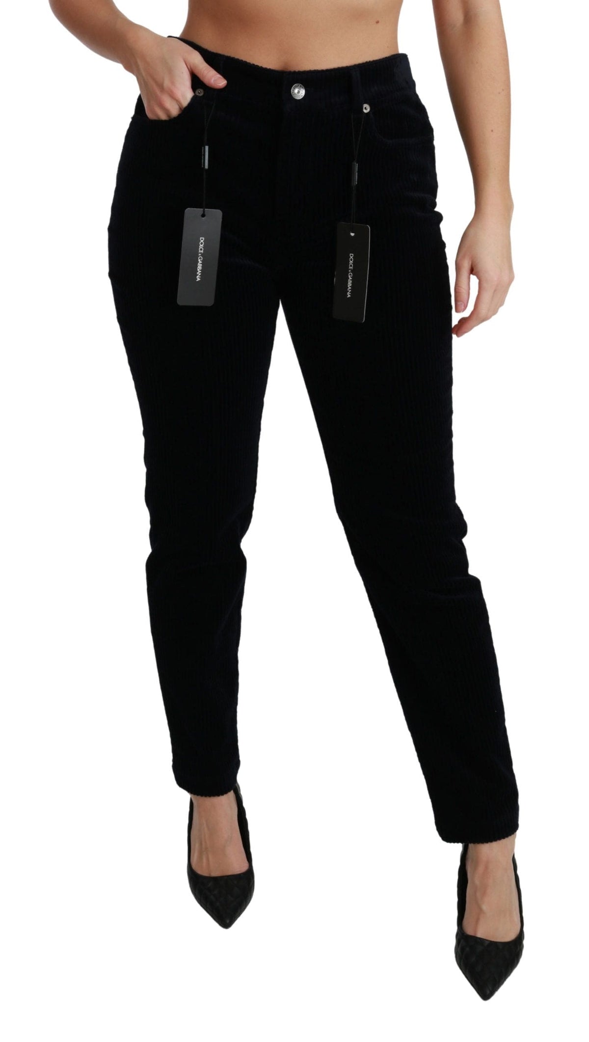 Dolce & Gabbana Chic Mid Waist Skinny Corduroy Jeans