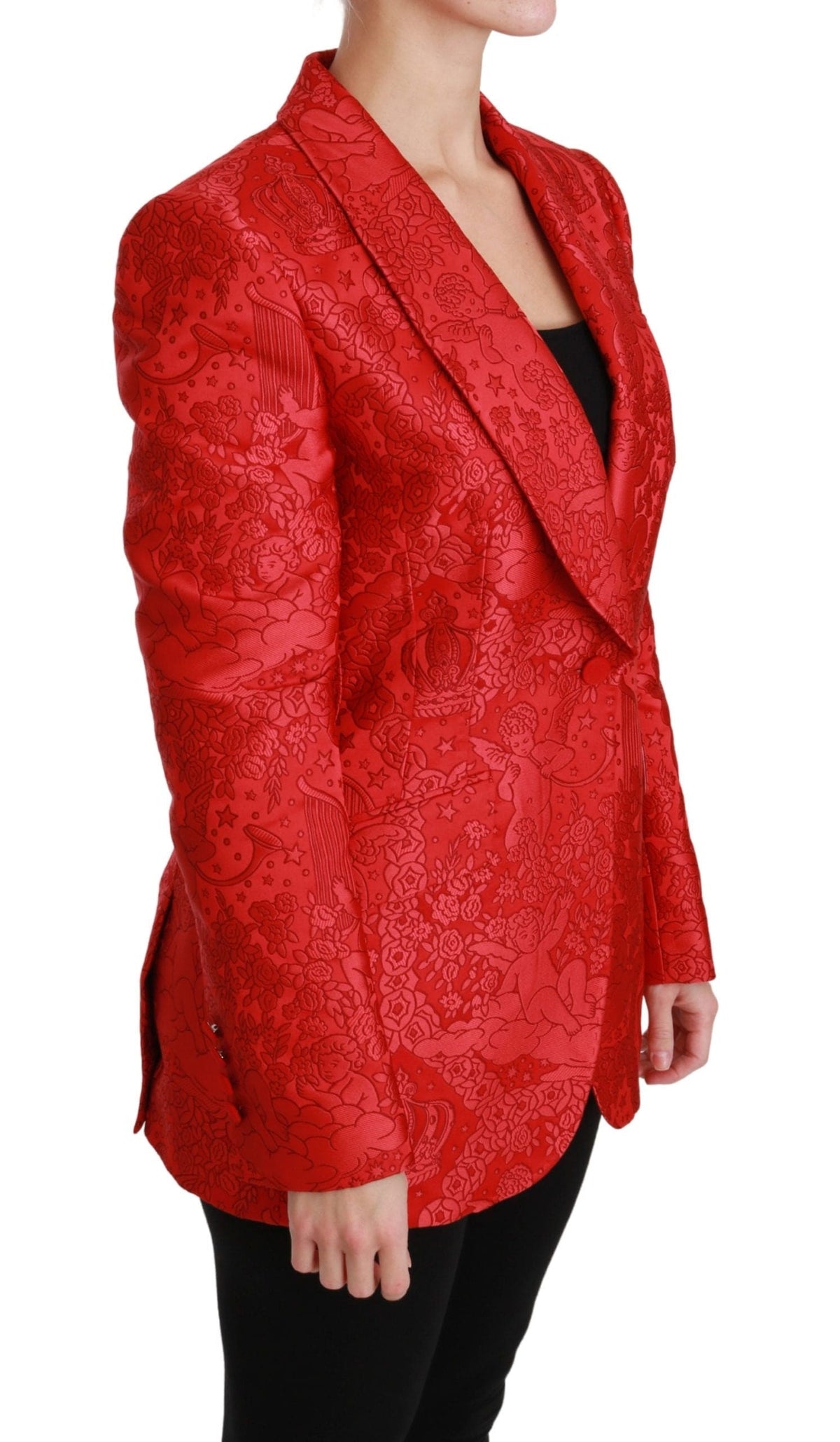 Blazer con estampado de ángel y flores rojas de Dolce &amp; Gabbana