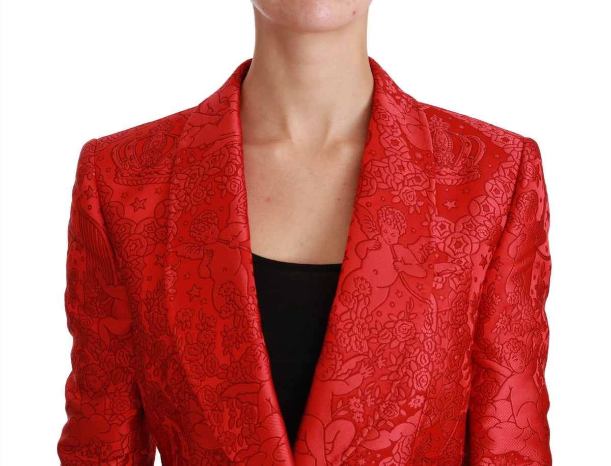 Blazer con estampado de ángel y flores rojas de Dolce &amp; Gabbana