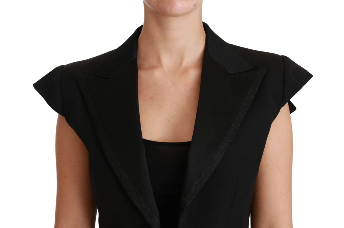 Chaleco blazer negro elegante y corto de Dolce &amp; Gabbana