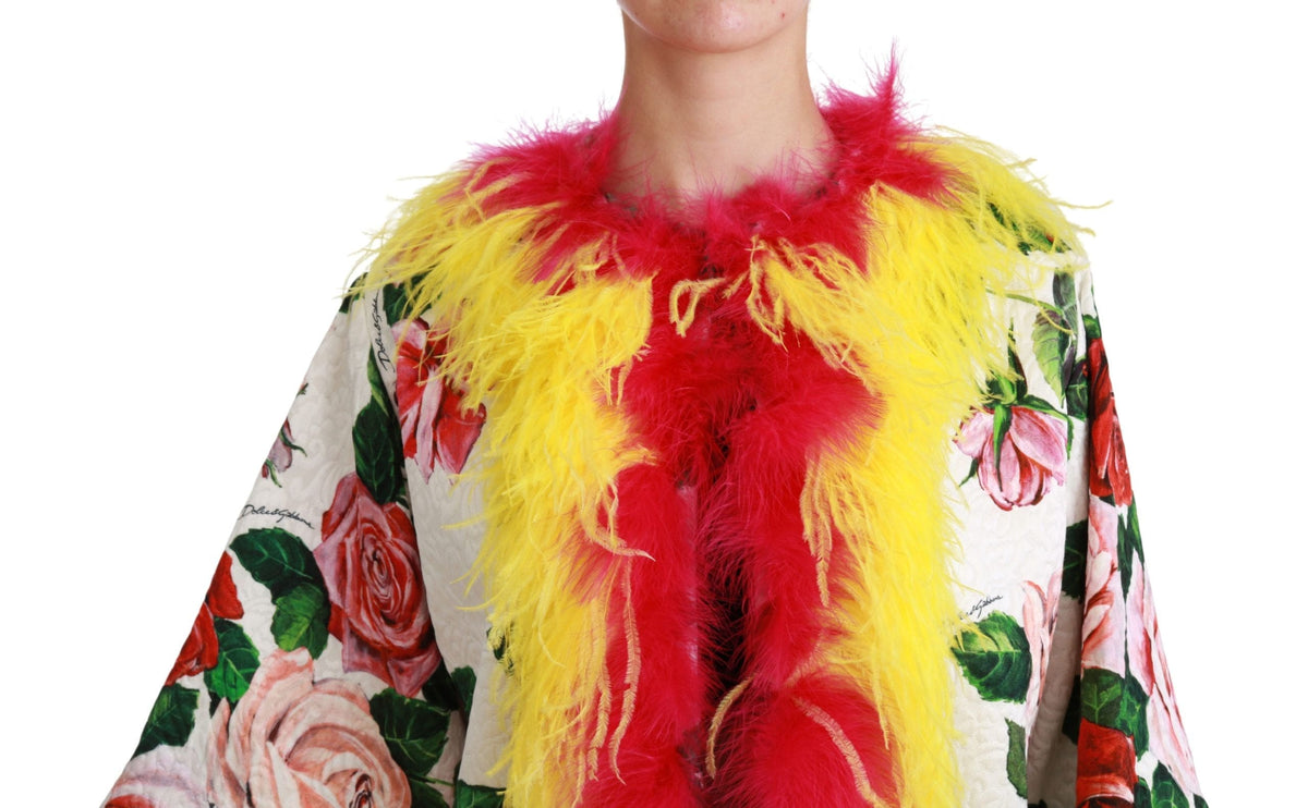 Chaqueta elegante con diseño floral y detalles de piel de Dolce &amp; Gabbana