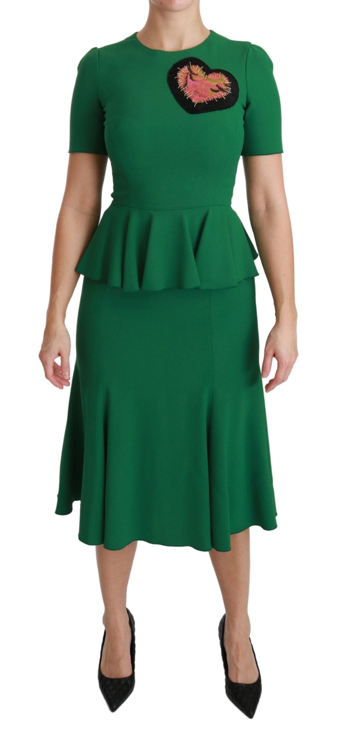 Robe mi-longue sirène verte enchantée Dolce &amp; Gabbana