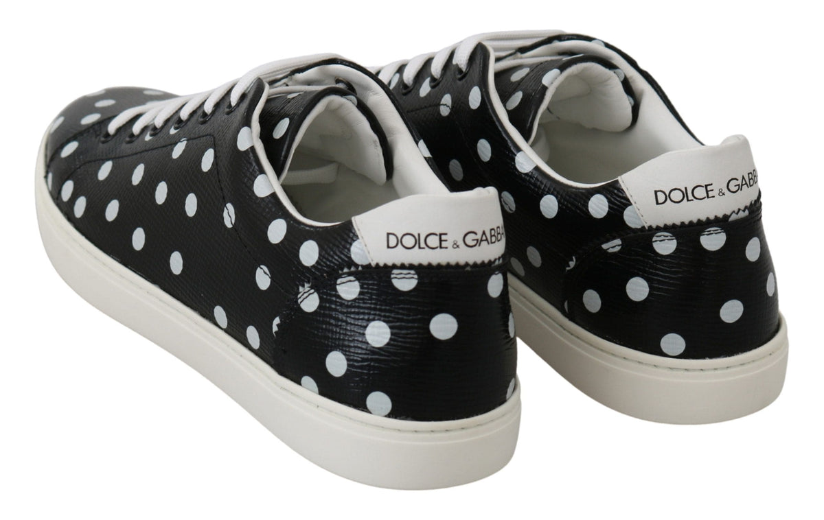 Baskets en cuir à pois noirs Dolce &amp; Gabbana