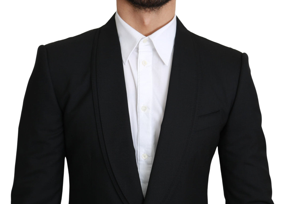 Blazer formal elegante de lana virgen negra de Dolce &amp; Gabbana