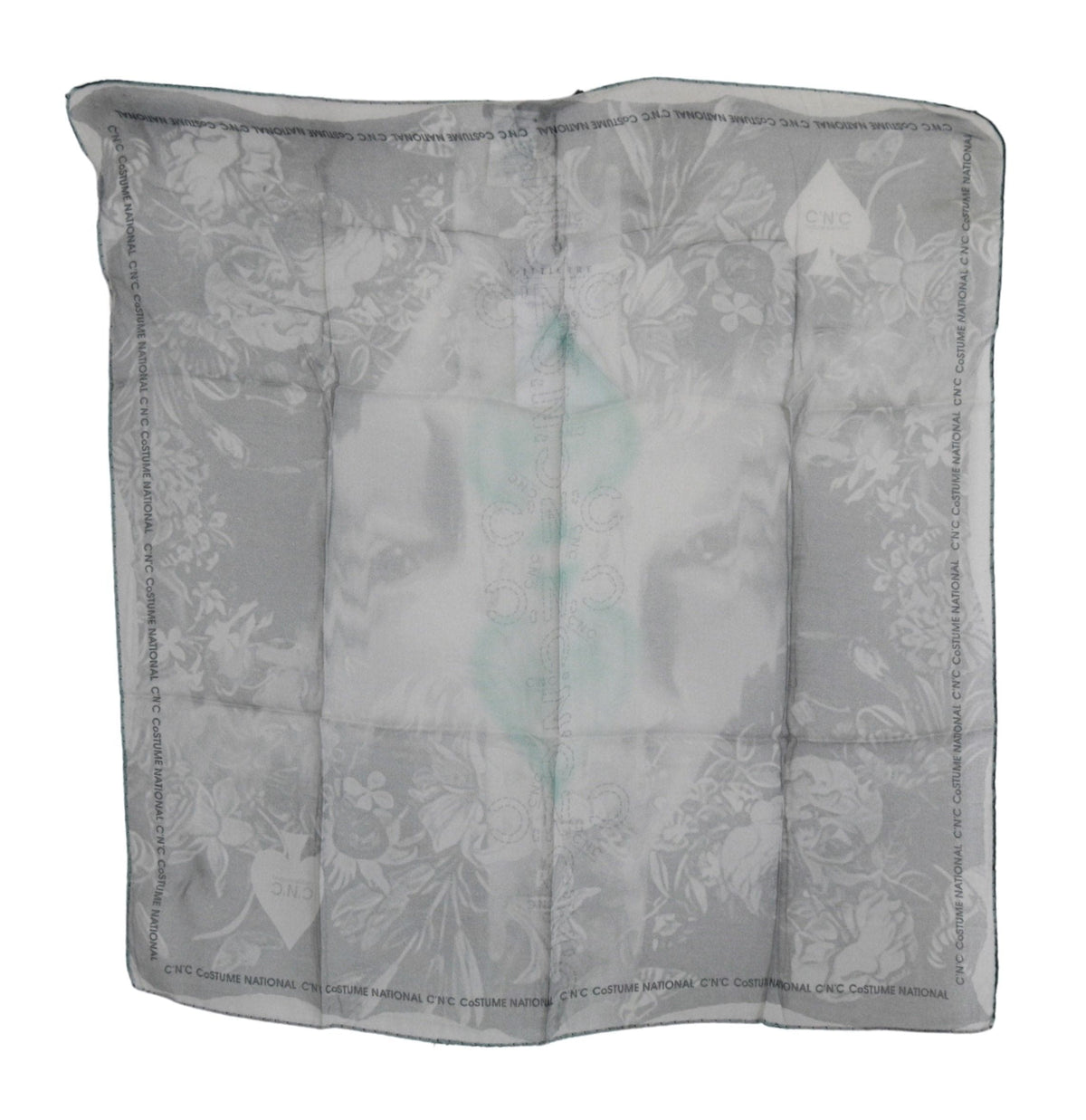 Costume National Élégant Foulard En Soie Gris Pour Femme