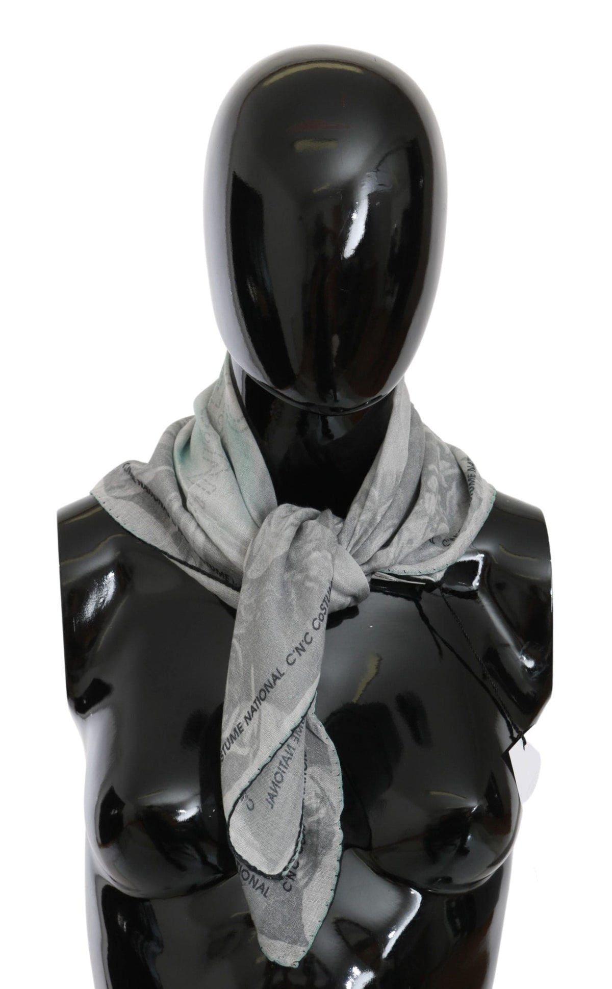 Costume National Élégant Foulard En Soie Gris Pour Femme