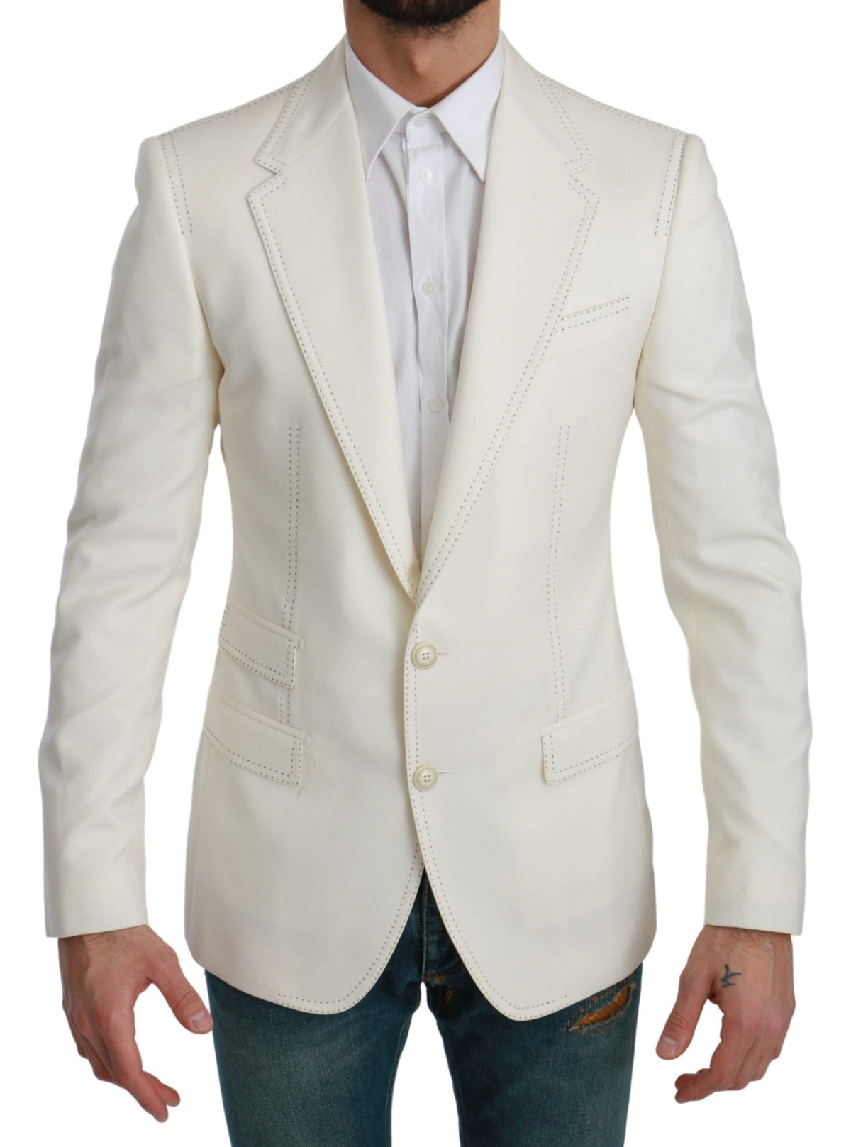 Blazer élégant en laine vierge coupe slim Dolce &amp; Gabbana