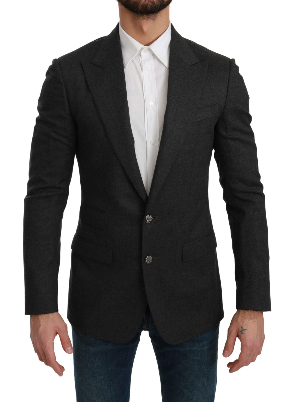 Blazer formal elegante de corte entallado en gris de Dolce &amp; Gabbana