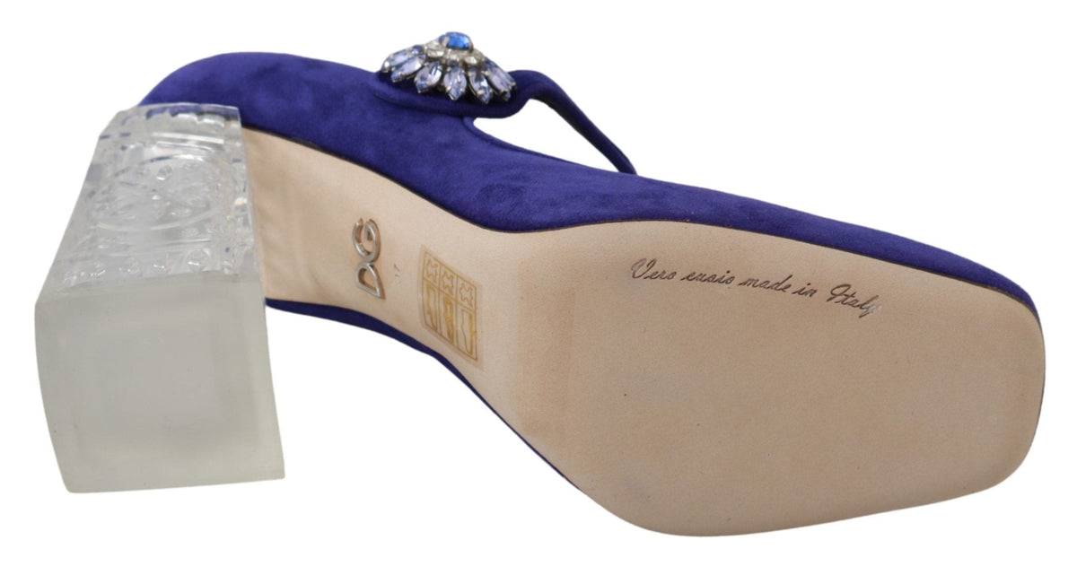 Elegantes zapatos Mary Jane de ante morado de Dolce &amp; Gabbana