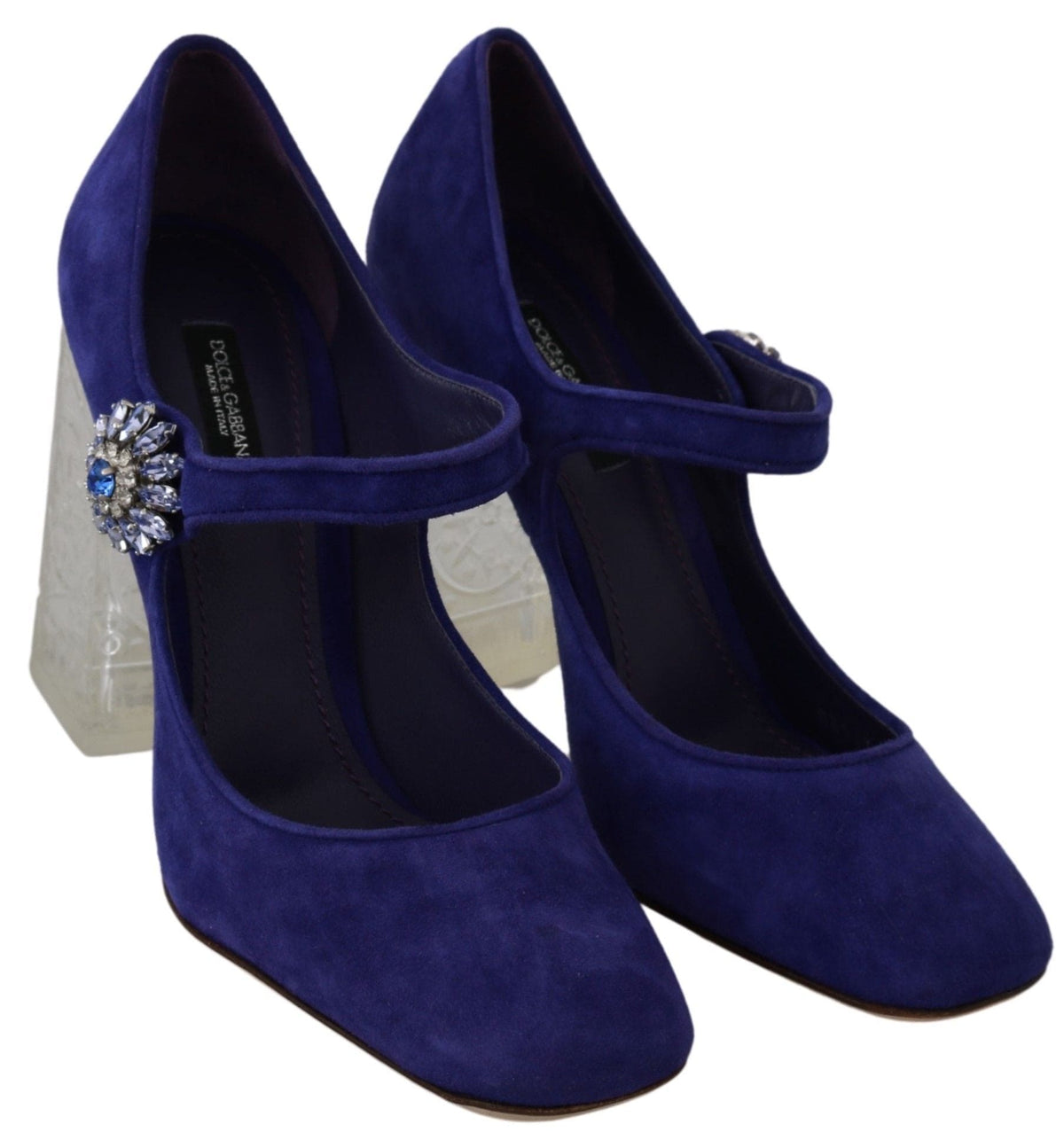 Escarpins Mary Janes en daim violet élégants Dolce &amp; Gabbana