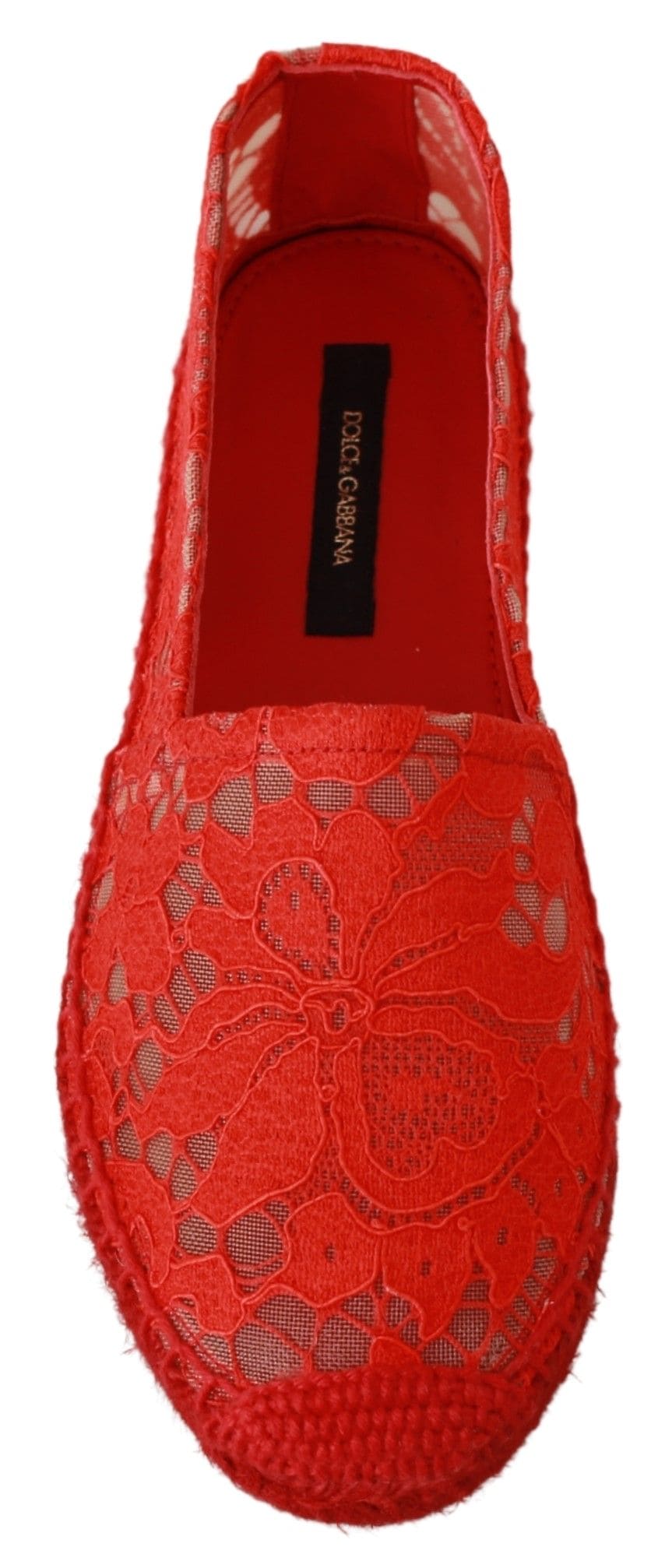 Espadrilles plates en viscose rouge Dolce &amp; Gabbana