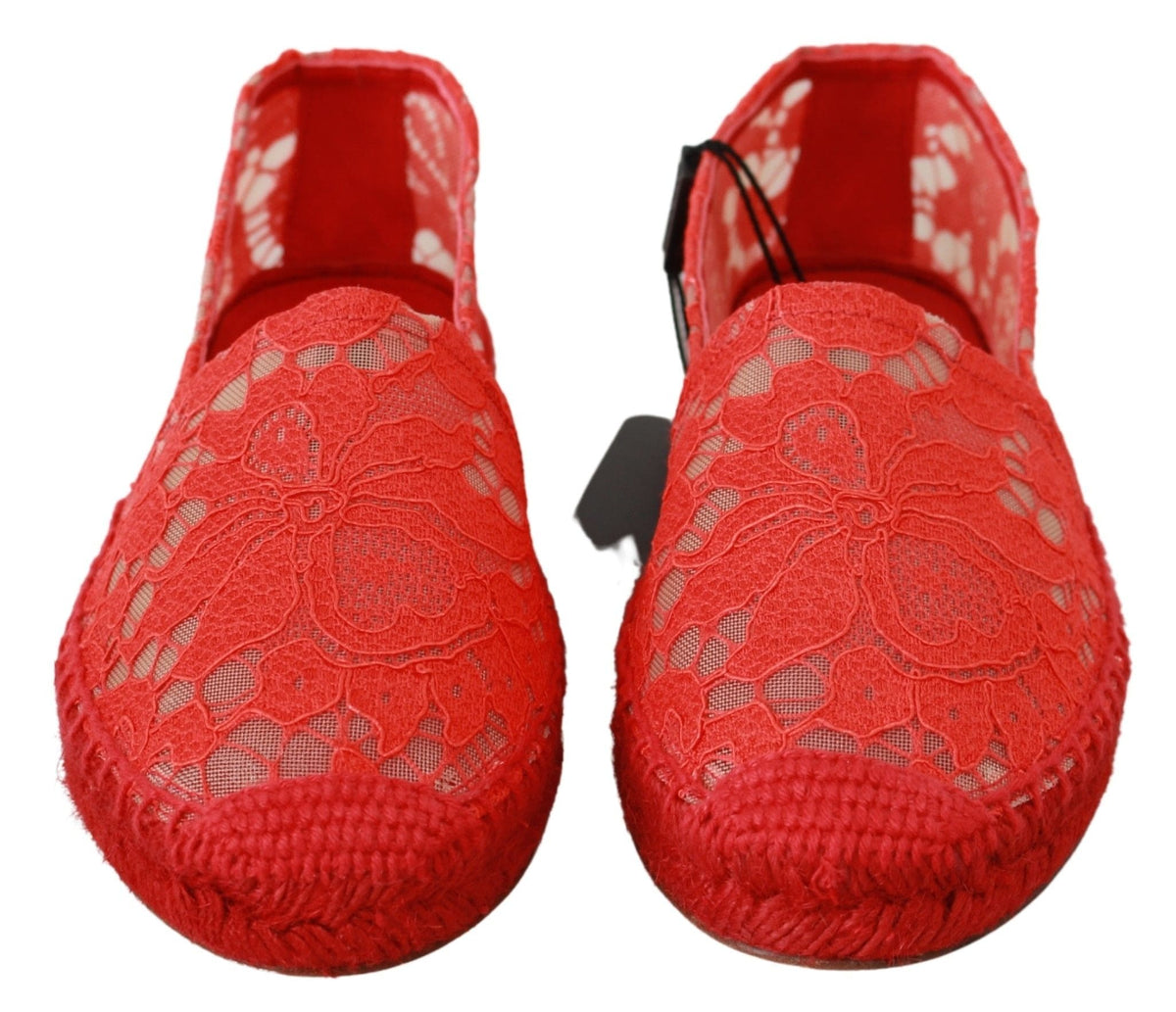 Espadrilles plates en viscose rouge Dolce &amp; Gabbana