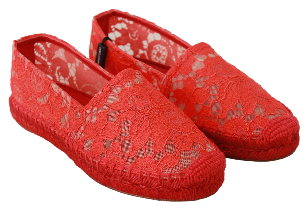 Espadrilles plates en viscose rouge Dolce &amp; Gabbana