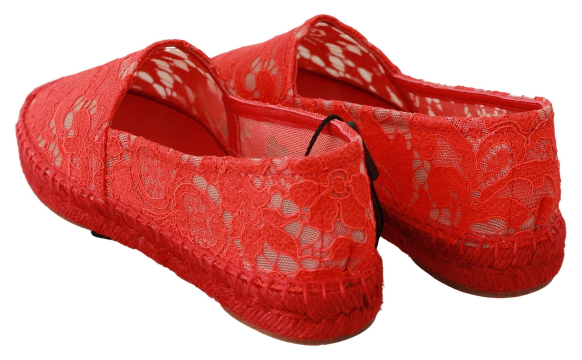 Espadrilles plates en viscose rouge Dolce &amp; Gabbana