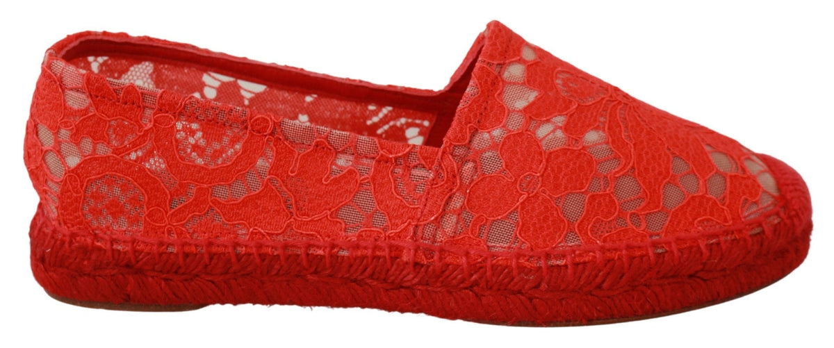 Espadrilles plates en viscose rouge Dolce &amp; Gabbana