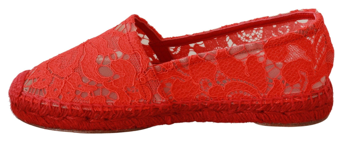 Espadrilles plates en viscose rouge Dolce &amp; Gabbana