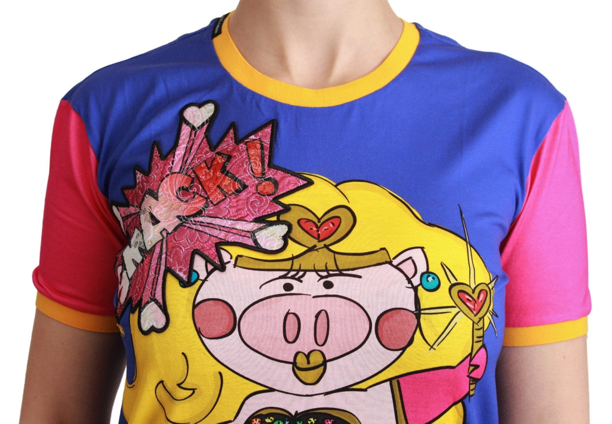 T-shirt ras du cou en coton Dolce &amp; Gabbana Chic avec motif Supergirl