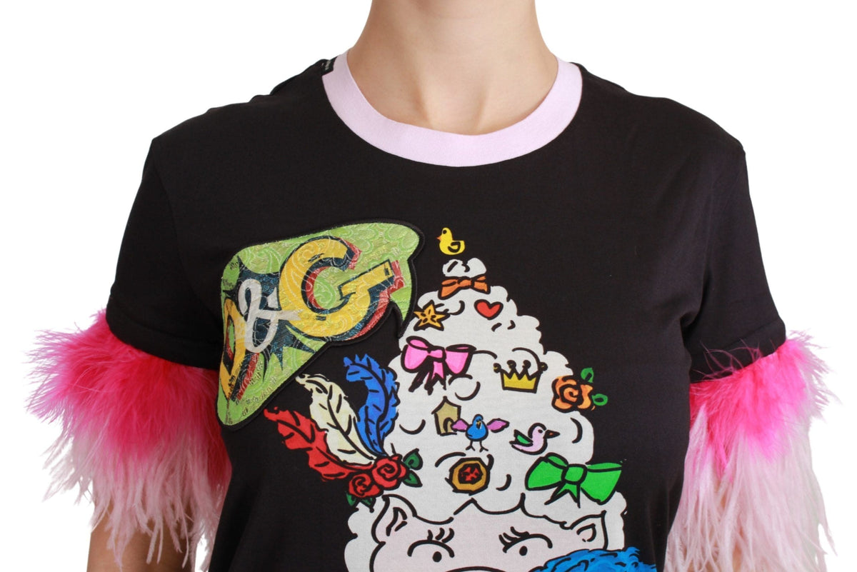 T-shirt ras du cou chic Dolce &amp; Gabbana à motif Année du Cochon