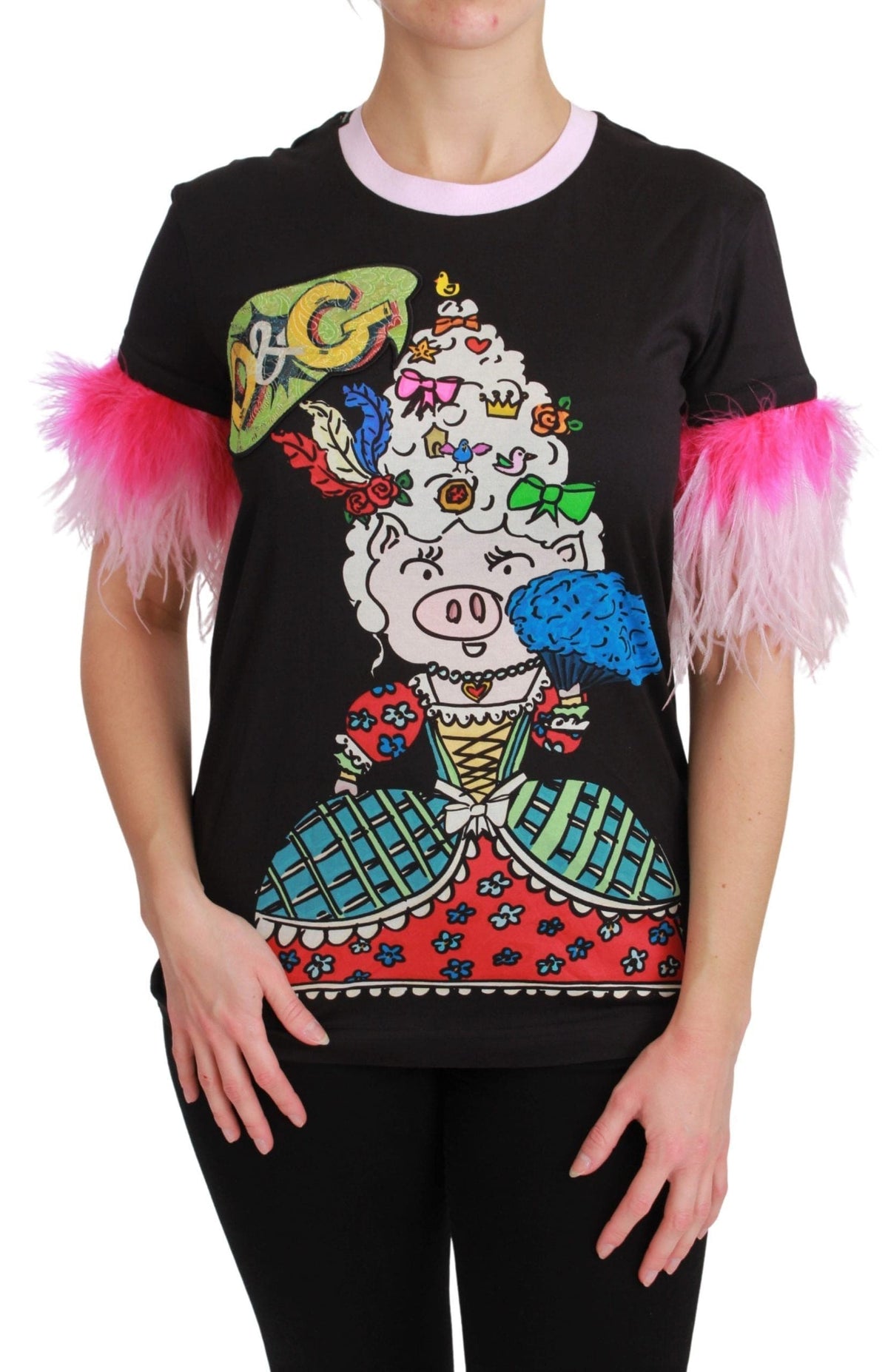 T-shirt ras du cou chic Dolce &amp; Gabbana à motif Année du Cochon