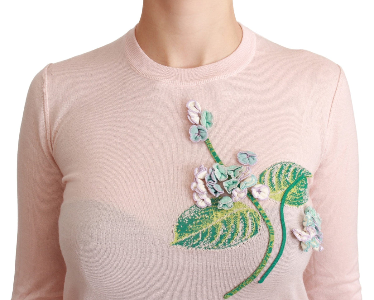 Pull brodé fleuri en soie mélangée Dolce &amp; Gabbana