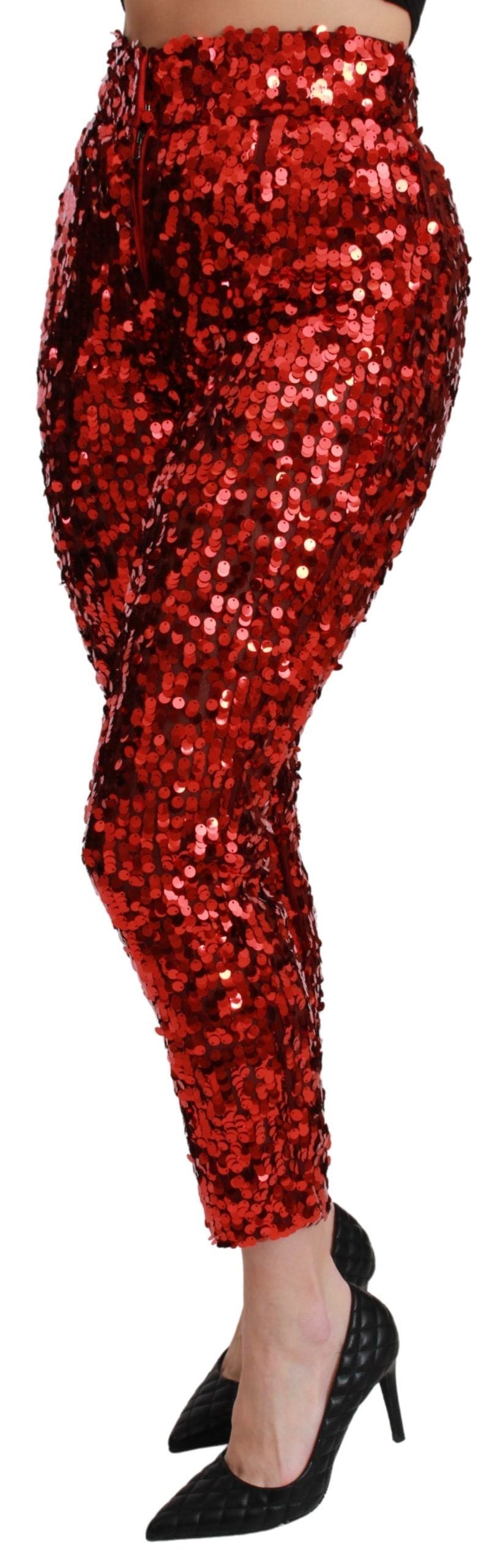 Pantalon court taille haute élégant Dolce &amp; Gabbana rouge