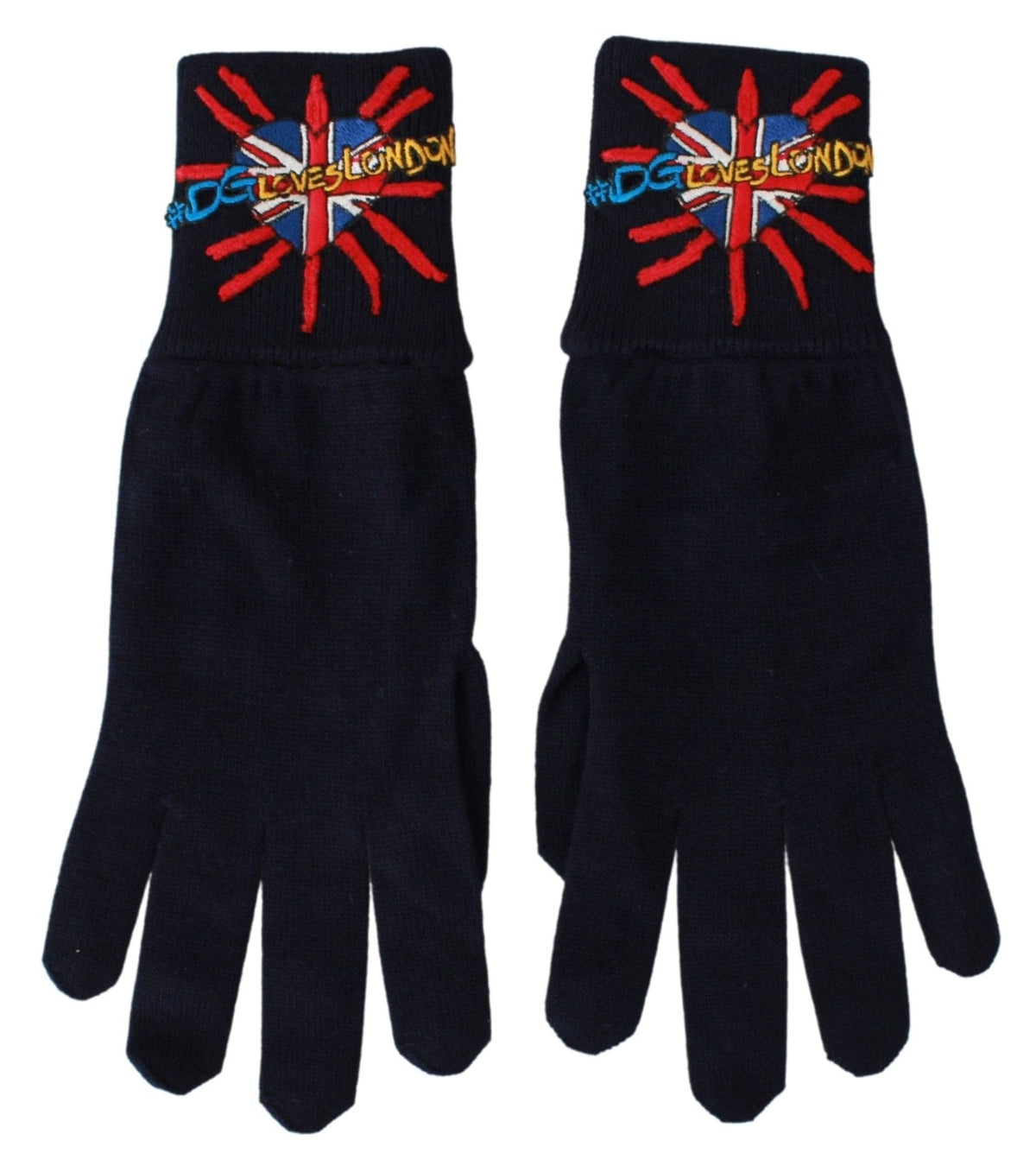 Guantes unisex de lana virgen azul de Dolce &amp; Gabbana