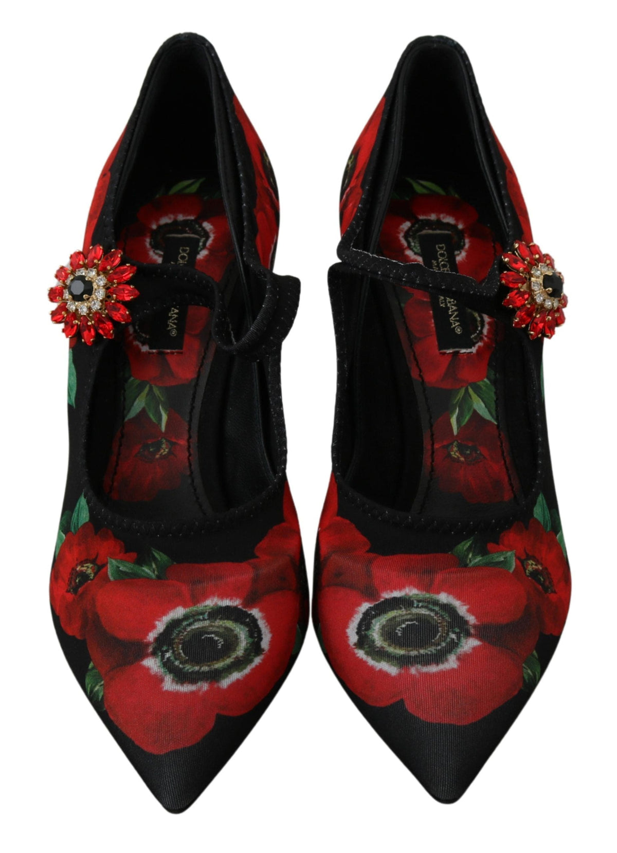 Escarpins Mary Janes fleuris Dolce &amp; Gabbana avec détails en cristal