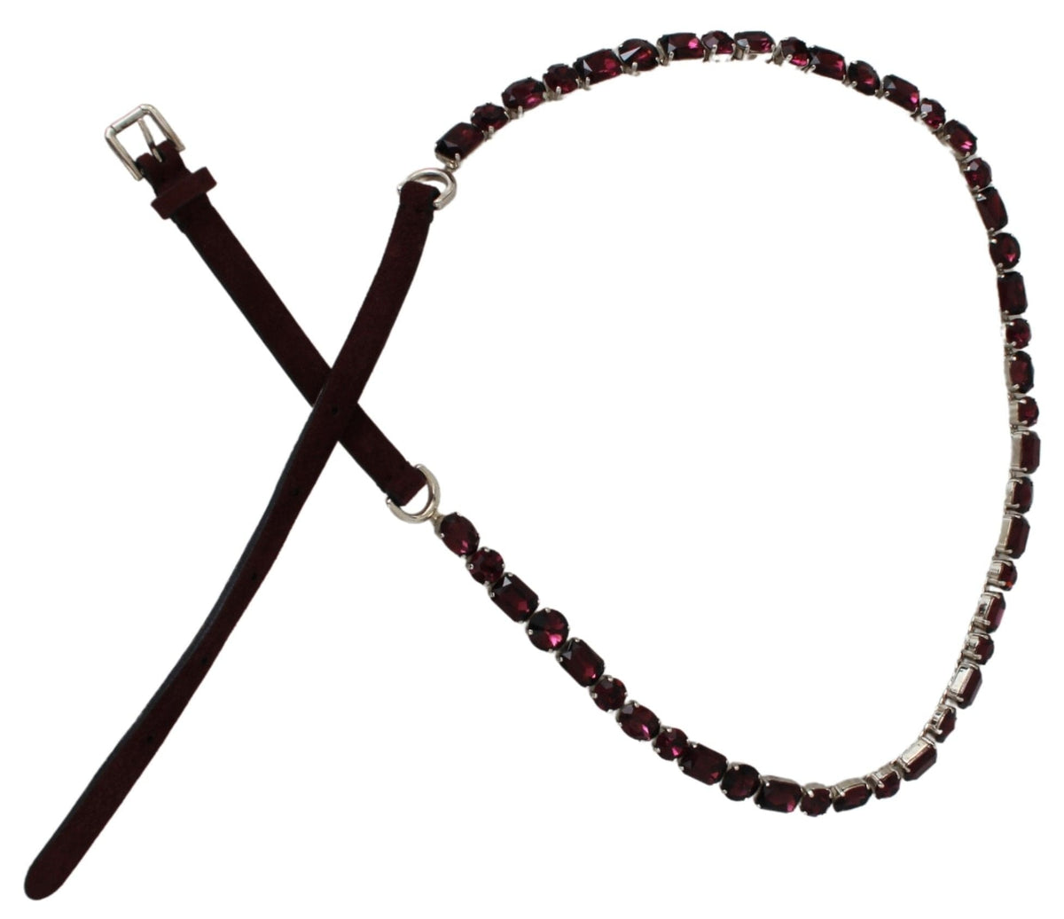 Ceinture en cuir violet ornée de cristaux Dolce &amp; Gabbana