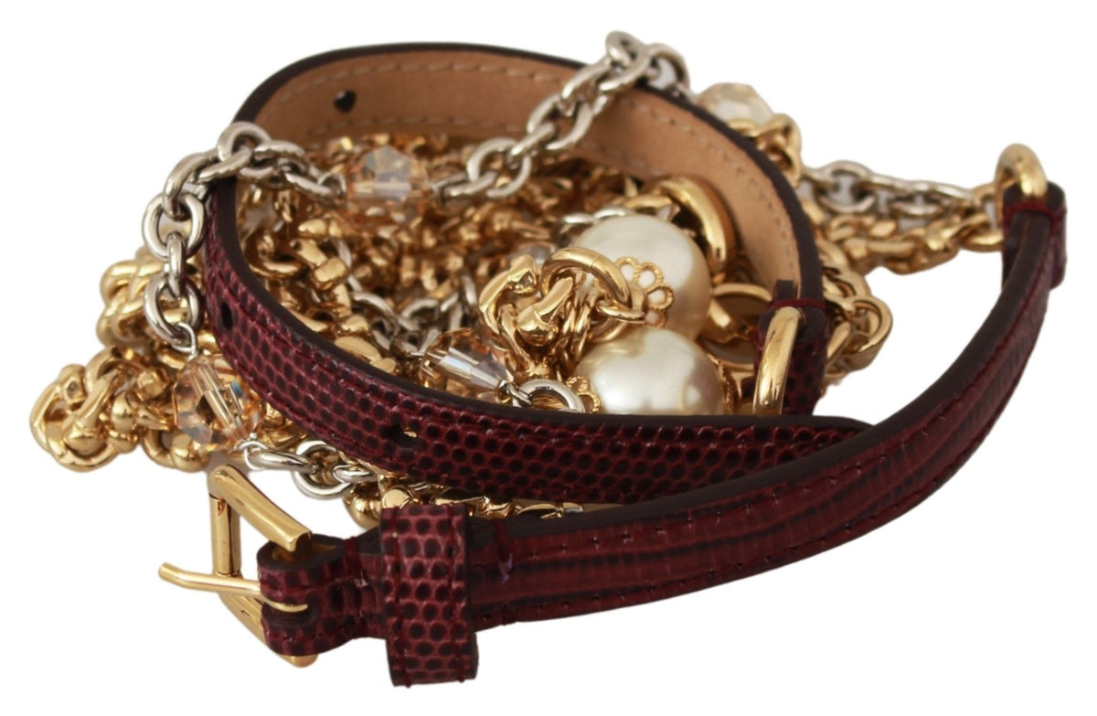 Ceinture à clous en cristal Dolce &amp; Gabbana en violet