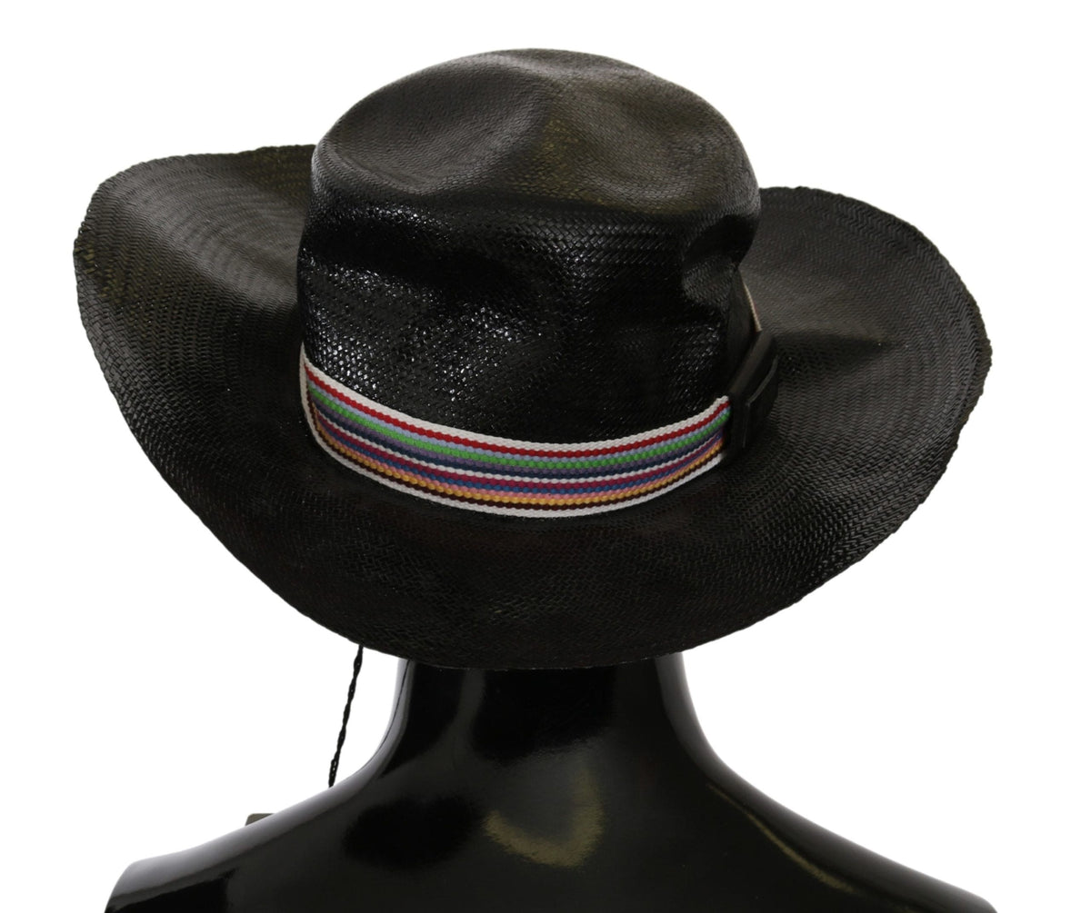 Sombrero de ala ancha negro elegante de estilo nacional: elegancia atemporal