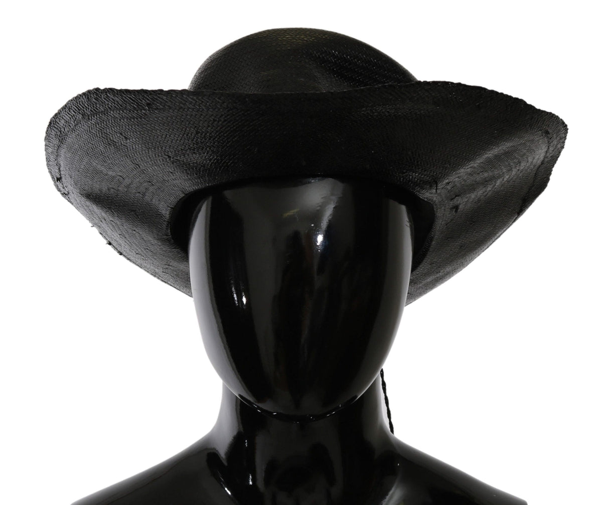 Sombrero de ala ancha negro elegante de estilo nacional: elegancia atemporal