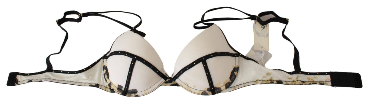 Soutien-gorge push-up blanc élégant Just Cavalli avec détails logo