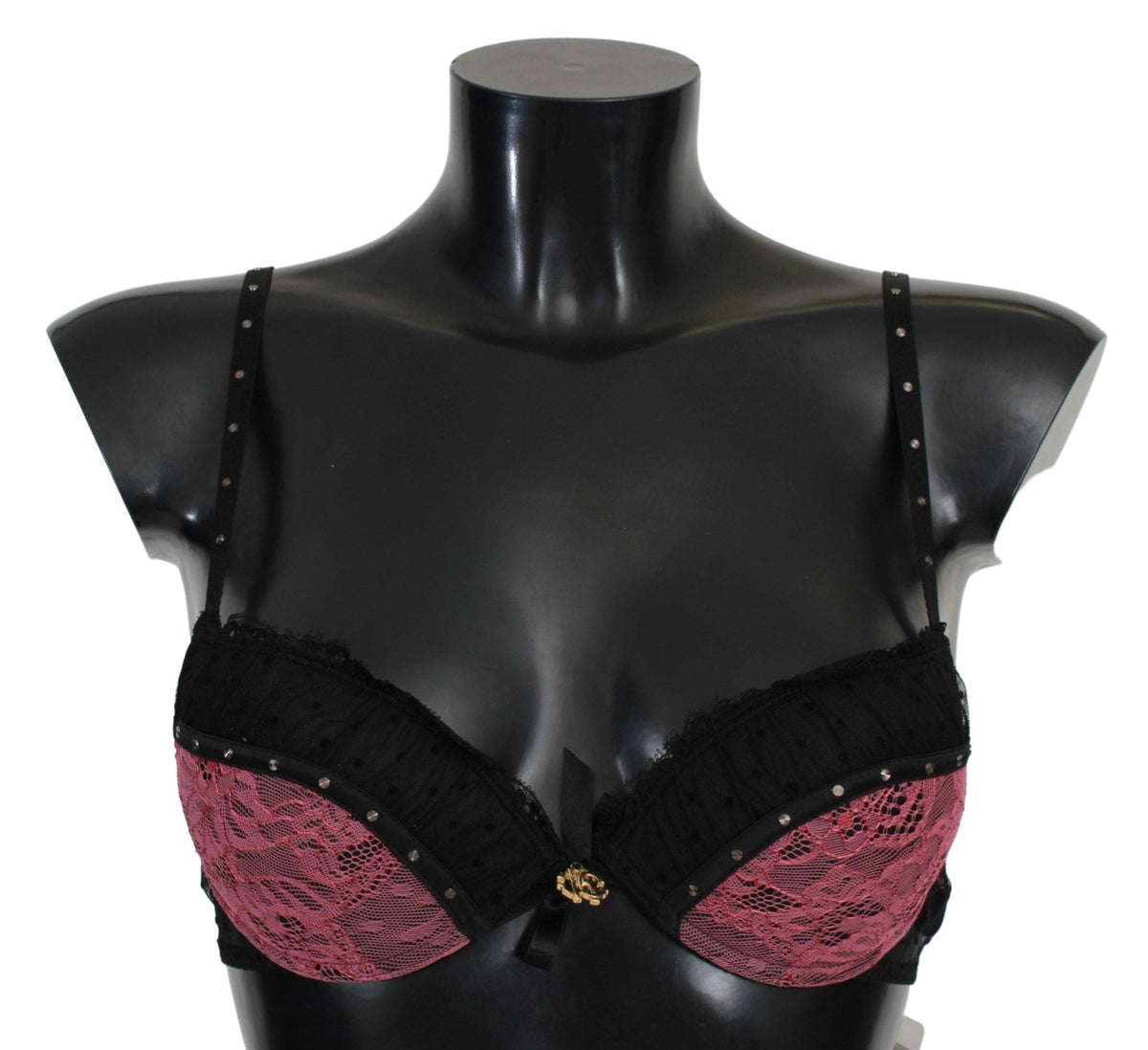 Soutien-gorge push-up élégant en dentelle noire Roberto Cavalli