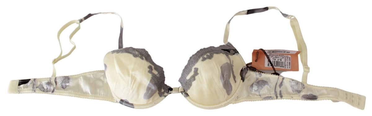 Sujetador push-up de mezcla de seda en beige y gris de Ermanno Scervino