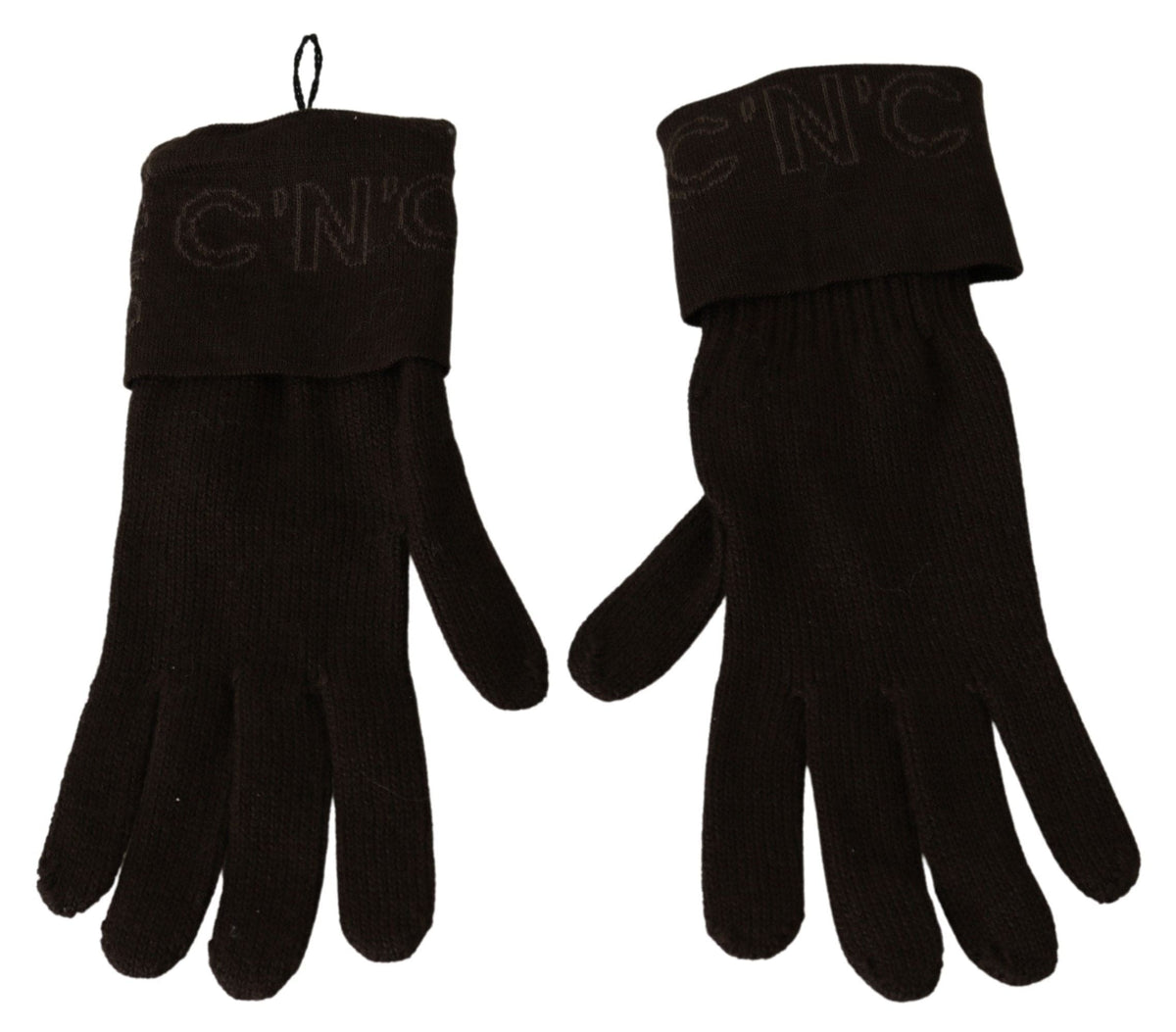 Costume National Élégant Gants Tricotés Marron