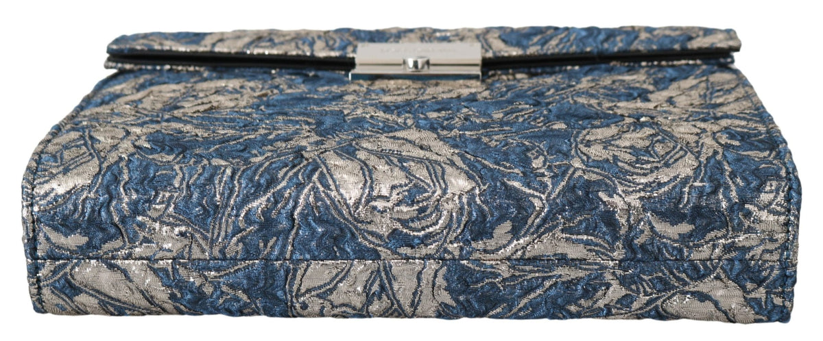 Cartera de mano elegante con estampado de cocodrilo en azul de Dolce &amp; Gabbana