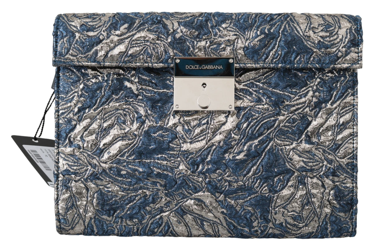 Pochette-documents élégante Dolce &amp; Gabbana à imprimé crocodile bleu