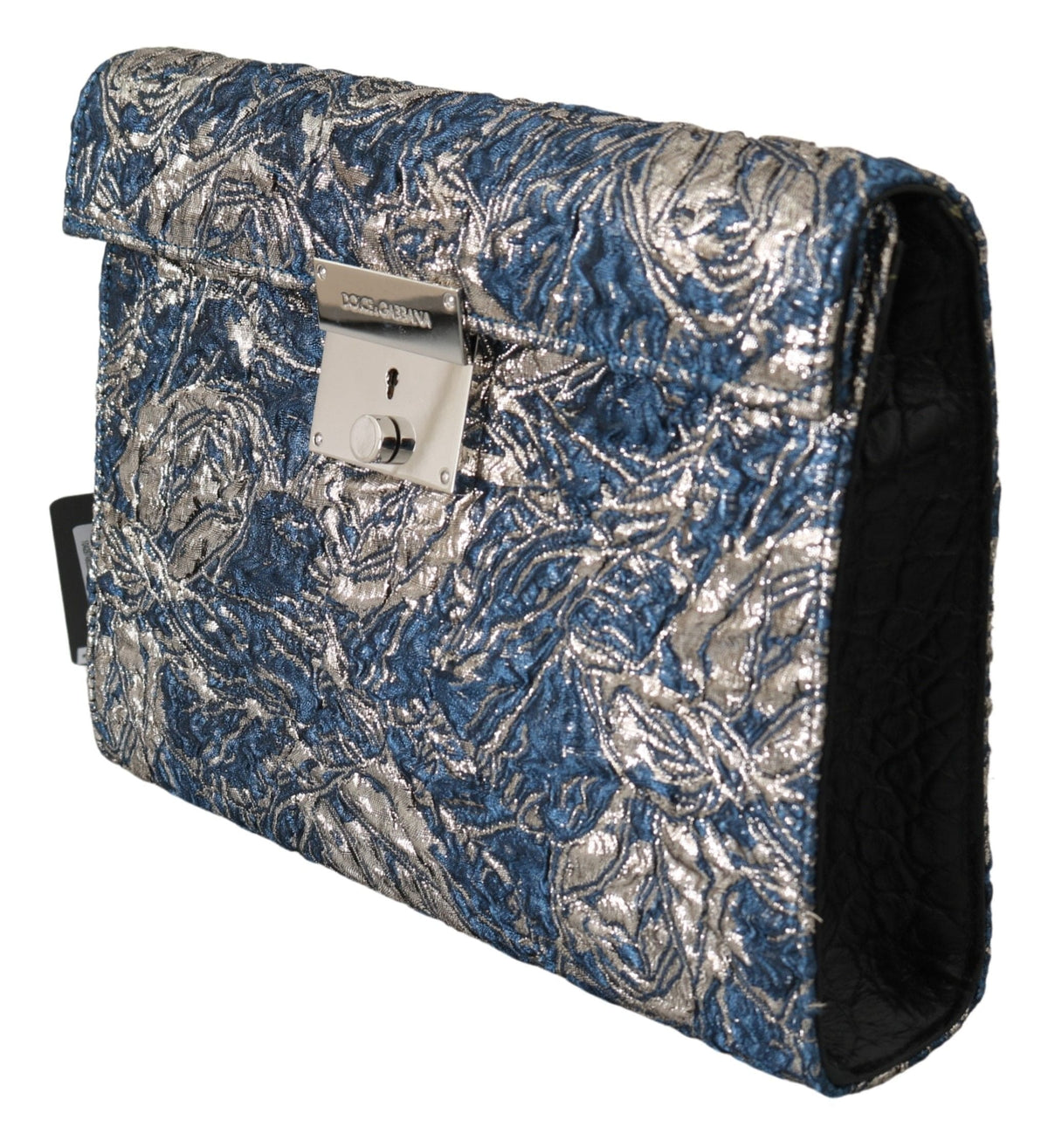 Cartera de mano elegante con estampado de cocodrilo en azul de Dolce &amp; Gabbana