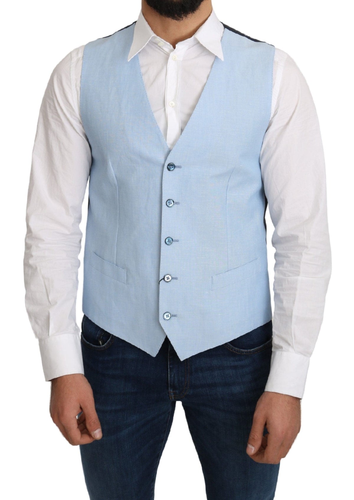 Dolce & Gabbana Elegant Azure Men's Formal Vest