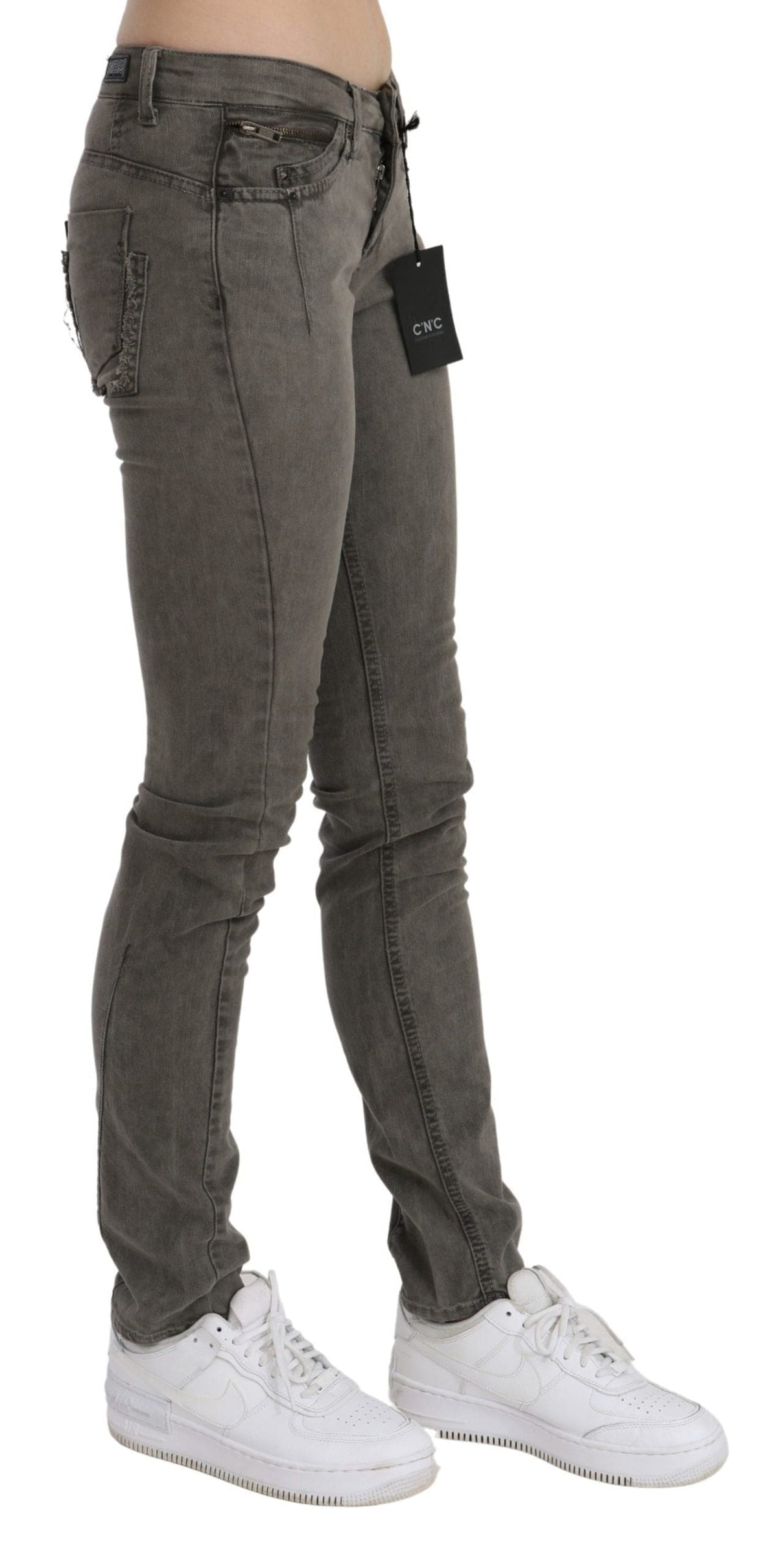 Costume National Chic Gris Slim Fit Coton Jeans