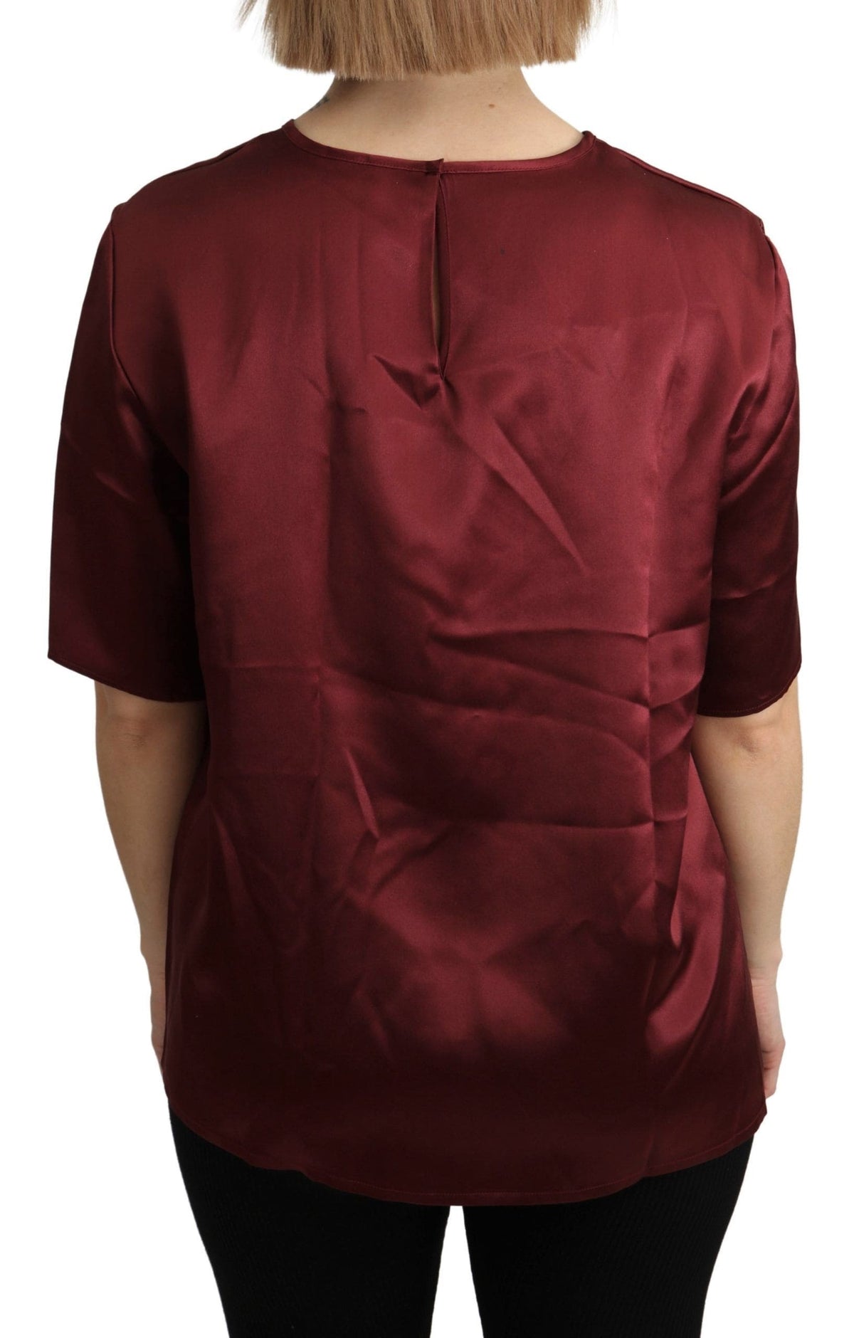 Dolce & Gabbana Elegant Silk Bordeaux Blouse