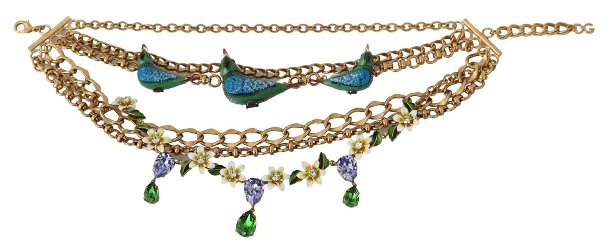 Collier Dolce &amp; Gabbana exquis en cristal et laiton